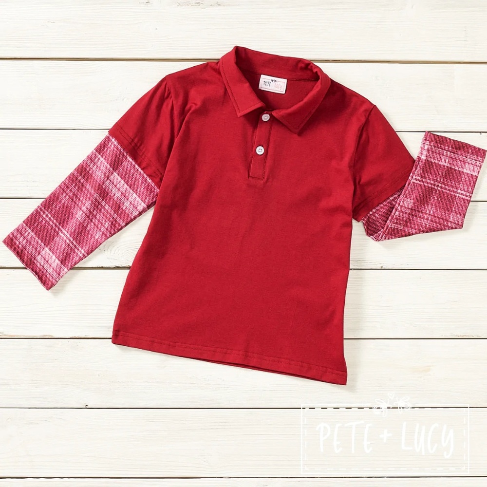 Pete + Lucy Red Plaid Shirt